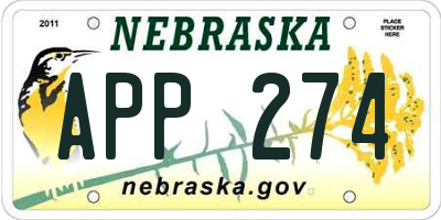 NE license plate APP274