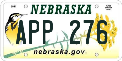 NE license plate APP276