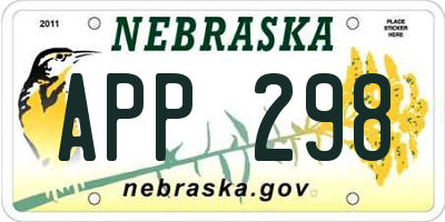 NE license plate APP298