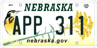 NE license plate APP311