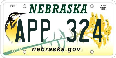 NE license plate APP324