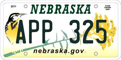 NE license plate APP325