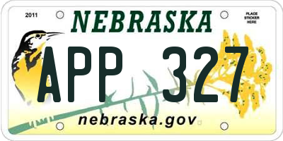 NE license plate APP327