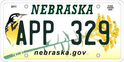 NE license plate APP329