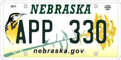 NE license plate APP330