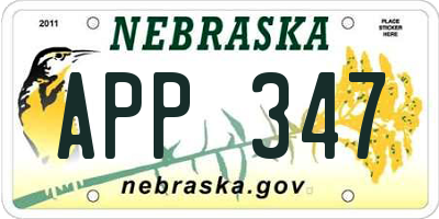 NE license plate APP347