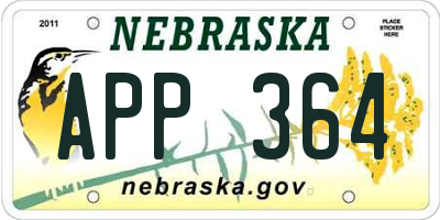 NE license plate APP364