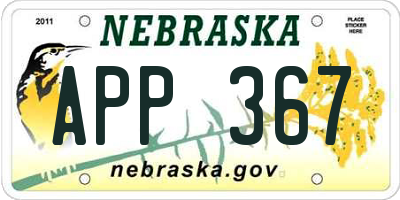 NE license plate APP367