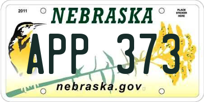 NE license plate APP373