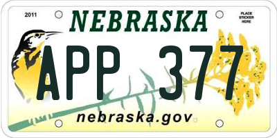 NE license plate APP377