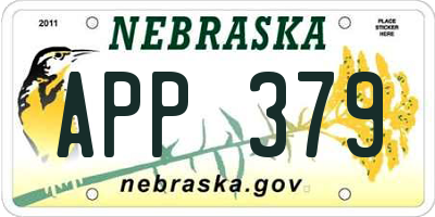 NE license plate APP379