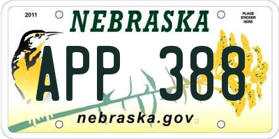 NE license plate APP388