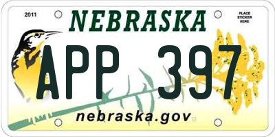 NE license plate APP397