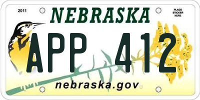 NE license plate APP412