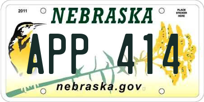 NE license plate APP414