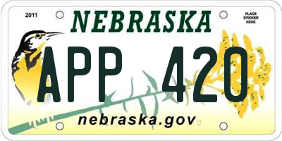 NE license plate APP420