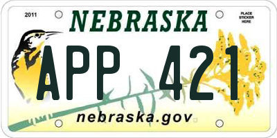 NE license plate APP421
