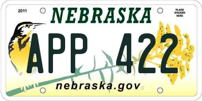 NE license plate APP422