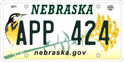 NE license plate APP424
