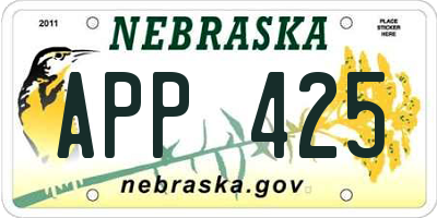 NE license plate APP425