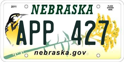 NE license plate APP427