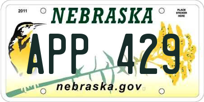 NE license plate APP429