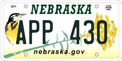 NE license plate APP430