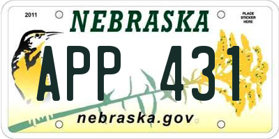 NE license plate APP431