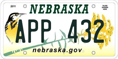 NE license plate APP432