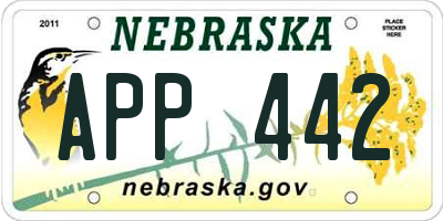 NE license plate APP442