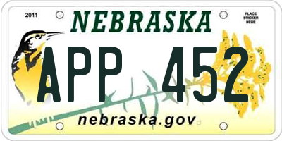 NE license plate APP452