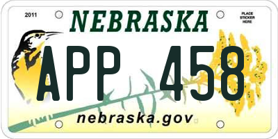 NE license plate APP458