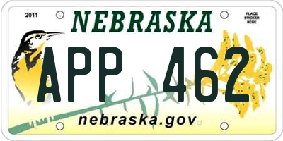 NE license plate APP462