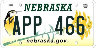 NE license plate APP466