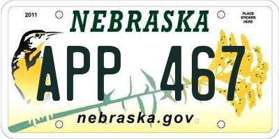 NE license plate APP467