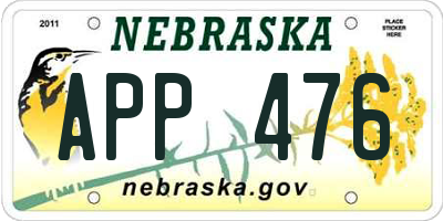 NE license plate APP476