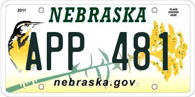 NE license plate APP481