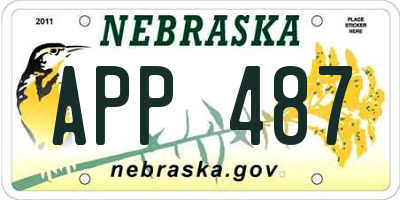 NE license plate APP487