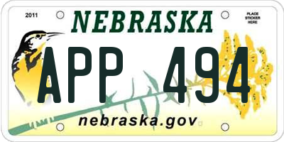 NE license plate APP494