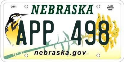 NE license plate APP498