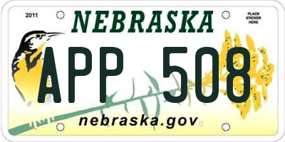 NE license plate APP508