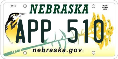 NE license plate APP510