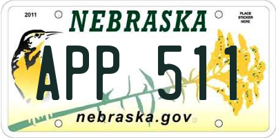 NE license plate APP511
