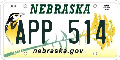 NE license plate APP514