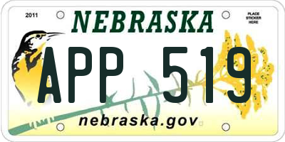 NE license plate APP519