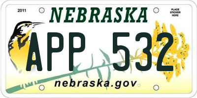 NE license plate APP532