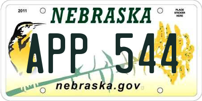 NE license plate APP544