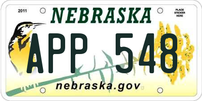 NE license plate APP548