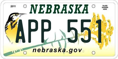 NE license plate APP551