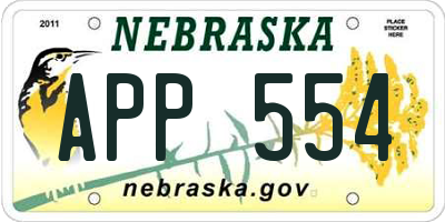 NE license plate APP554